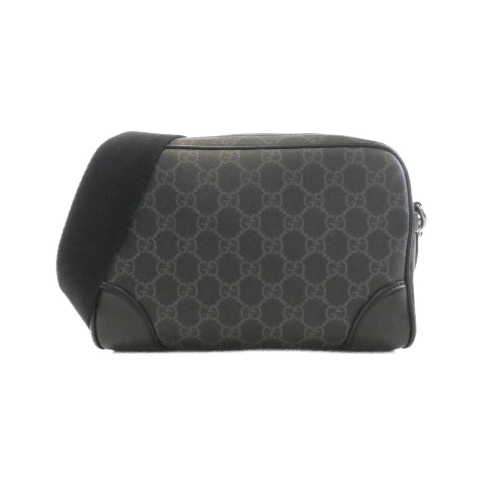 Shoulder bag coated canvas by Gucci: Shoulder bag coated canvas by Gucci Coated canvas by Gucci, featuring a sleek black design with clean lines and a structured shape. This shoulder bag boasts a sturdy build and compact size, making it 
