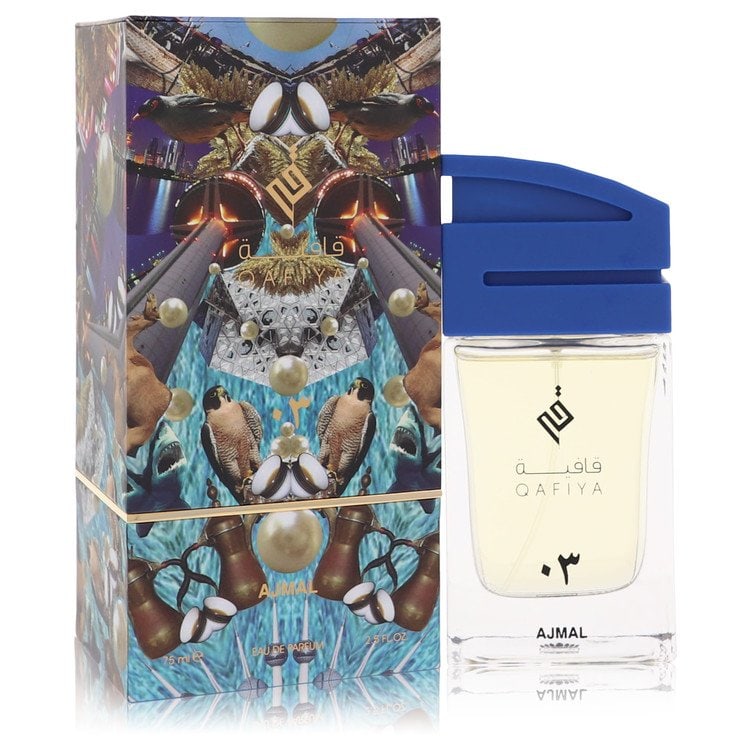 Qafiya 03 by Ajmal Eau De Parfum Spray (Unisex) 2.5 oz: Qafiya 03 by Ajmal Eau De Parfum Spray (Unisex) 2.5 oz Qafiya 03 by Ajmal Eau De Parfum Spray is a unisex cologne available in a 2.5 oz size, offering a distinct scent experience. This fragrance from