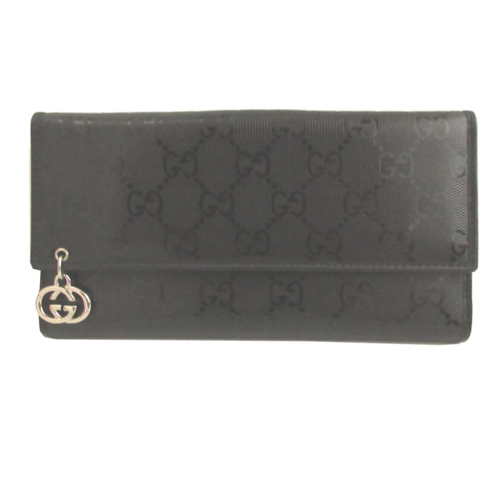 Long wallet bi fold gg imprim: Long wallet bi fold gg imprim The Gucci Country of Origin: Italy GG Imprim long wallet bi-fold features the iconic GG Imprim pattern in black, adding a touch of elegance to any outfit. With its sleek 