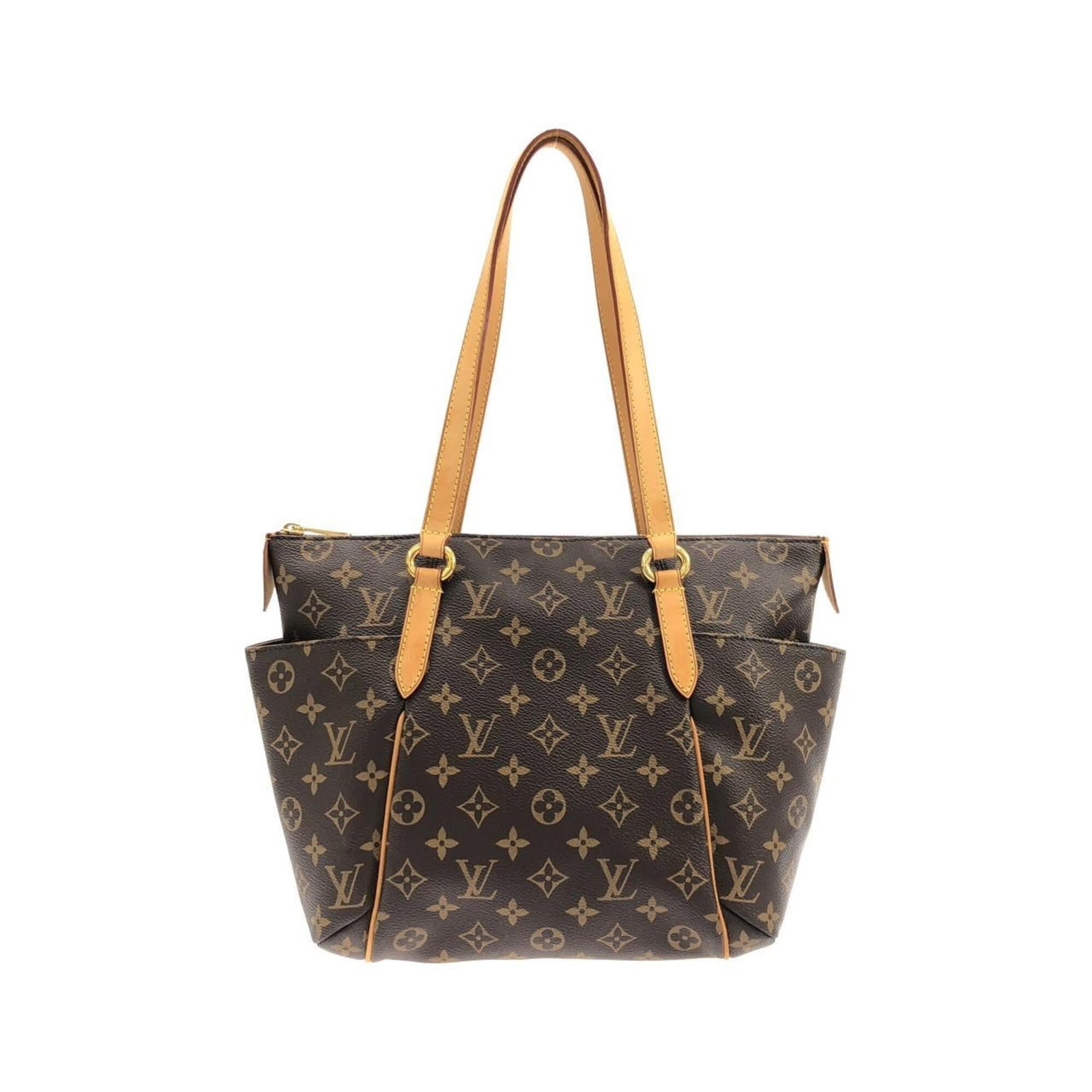 Canvas Coated Louis Vuitton Handbag: Canvas Coated Louis Vuitton Handbag Marron coated canvas and gold hardware make this Louis Vuitton handbag a stylish accessory. With its classic design and durable construction, it's perfect for