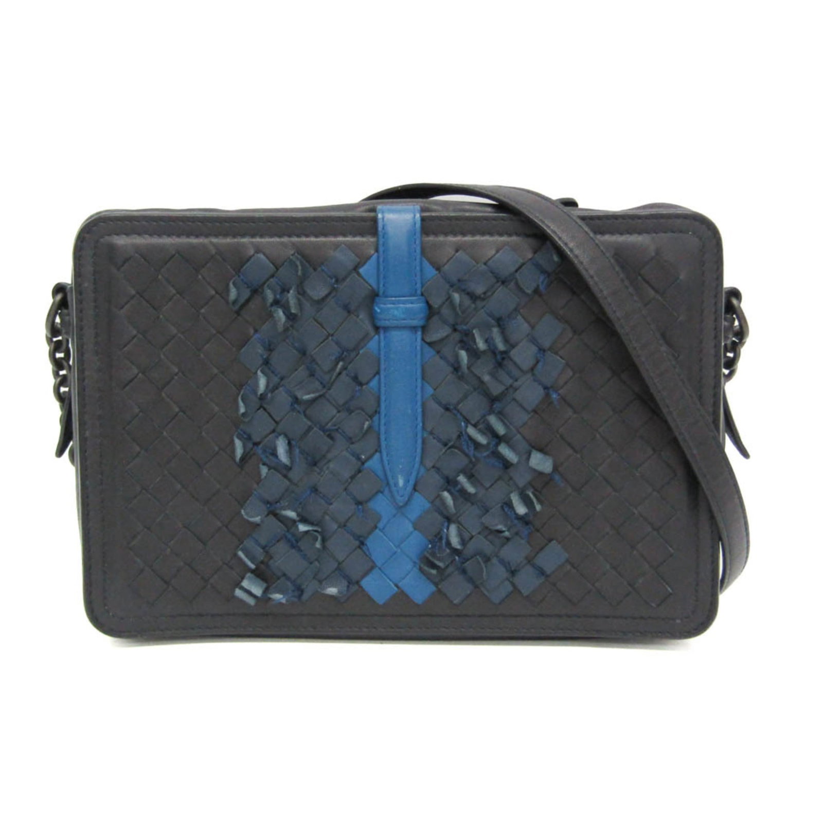 Bottega Veneta Shoulder Bag Leather: Bottega Veneta Shoulder Bag Leather Bottega Veneta's iconic Intrecciato design comes to life in this stunning shoulder bag, crafted from rich blue leather and adorned with a sleek zipper closure. The