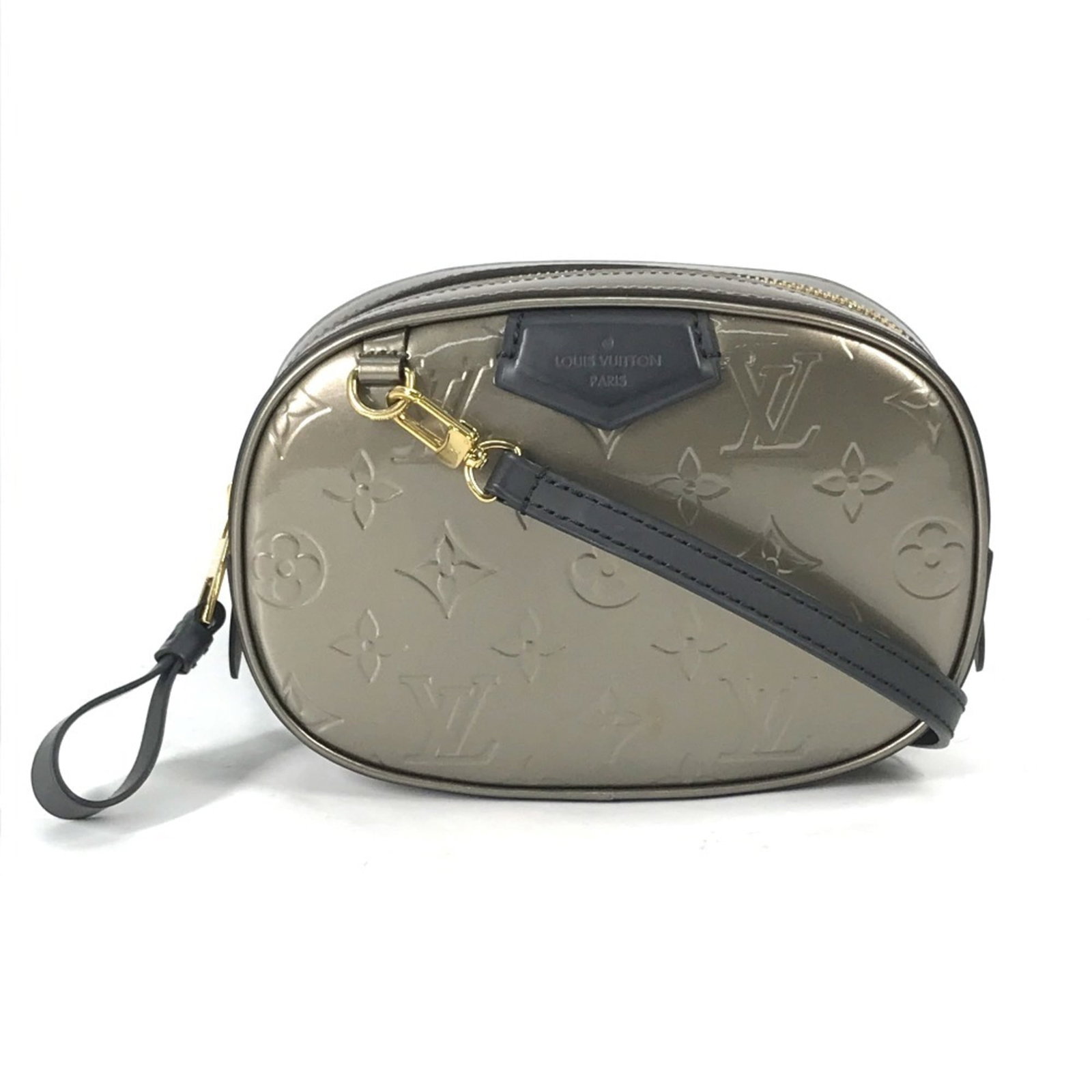 Shoulder bag sling bag with monogram vernis from Louis Vuitton: Shoulder bag sling bag with monogram vernis from Louis Vuitton Monogram Vernis from Louis Vuitton adds a touch of sophistication to this sleek shoulder bag sling, featuring a unique gray color and