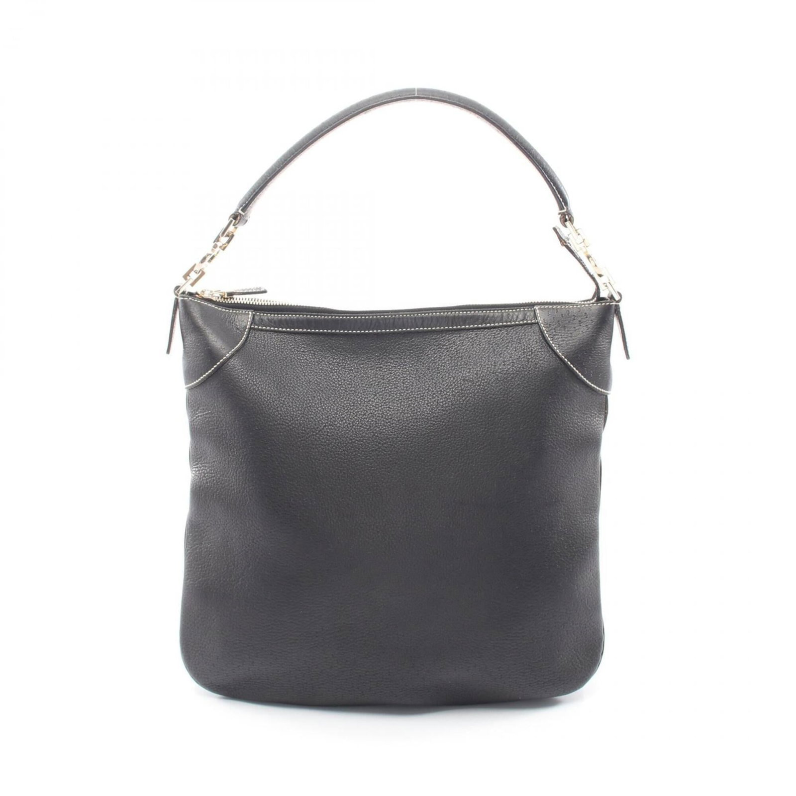 Handbag Salvatore Ferragamo Leather Shoulder: Handbag Salvatore Ferragamo Leather Shoulder Black leather shoulder bag from Salvatore Ferragamo, measuring 30cm x 8cm x 6cm. This sleek and stylish handbag features high-quality leather construction