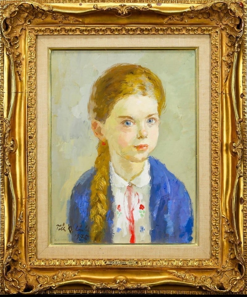 Toth B. Laszlo 1975 Blue Eyed Girl Portrait Original Oil Painting Signed Framed: Toth B. Laszlo 1975 Blue Eyed Girl Portrait Original Oil Painting Signed Framed Item Specifics: Artist: Toth B. Laszlo Toth B. Laszlo Unit Of Sale: Single Piece Signed By: Toth B. Laszlo Size: Medium 