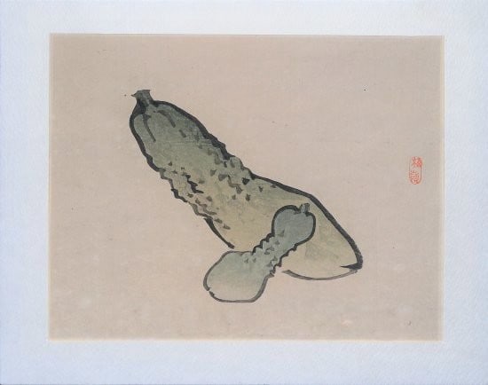 Woodblock Cucumber Print Unsodo Japanese Art 1913 Bairei: Woodblock Cucumber Print Unsodo Japanese Art 1913 Bairei Item Specifics: Artist: Kono Bairei Subject: Cucumber Botanical Nature Material: Washi Paper Style: Japanese Year Of Production: 1913 Product D