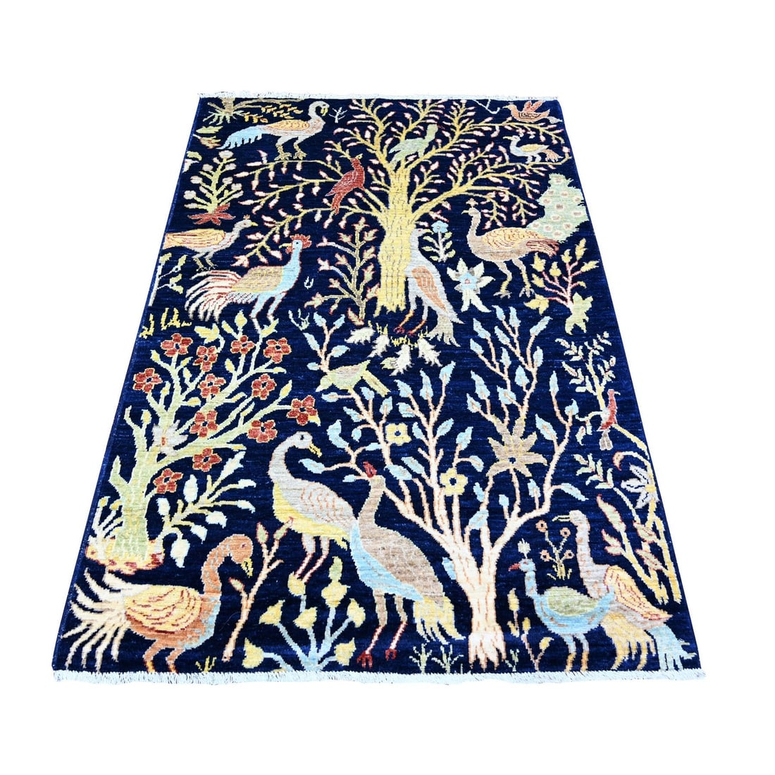 4'x5'7" Wool Hand Knotted Bird of Paradise Peshawar Wool Oriental Rug (1 of 6)