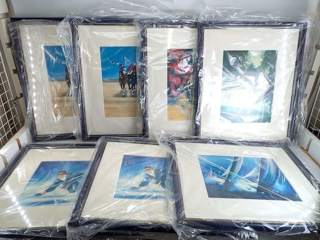 Victor Spahn Hand Signed Lithograph Set of 7 (5 Designs, 2 Duplicates)/ Sports (1 of 8)