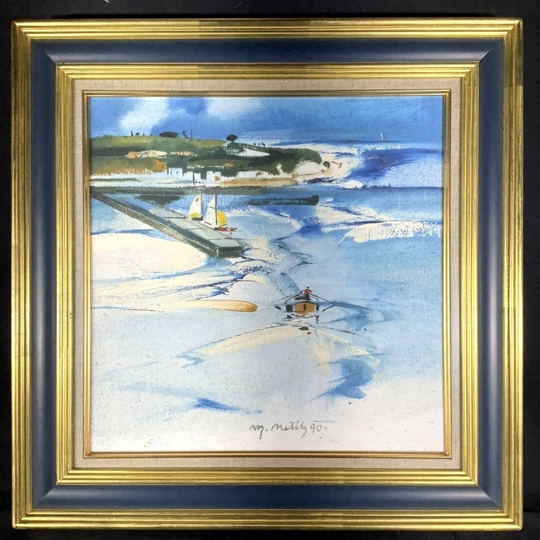 Miroslav Netik Oil painting harbor seascape Czech art 1990: Miroslav Netik Oil painting harbor seascape Czech art 1990 Item Specifics: Artist: Miroslav Netik Unit Of Sale: Single Piece Signed By: Miroslav Netik Signed: Yes Size: Large Material: Canvas Framing: