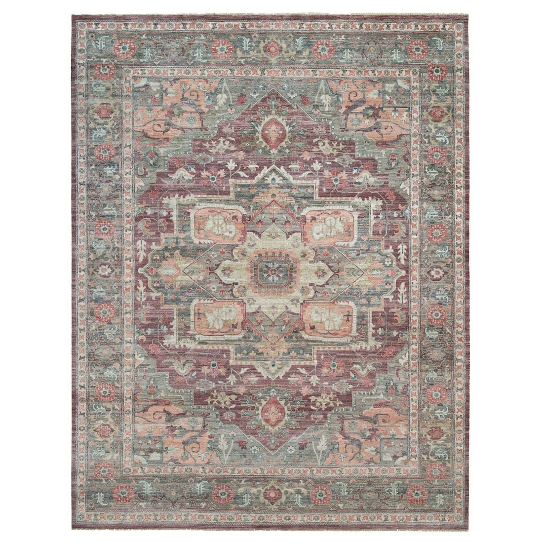 13'10"x17'9" Popstar Red Heris Revival Wool Oversized Hand Knotted Rug (1 of 11)