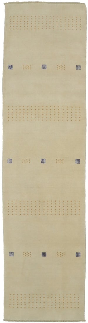2'8 X 10'0 Hand-Loomed Runner Rug Oriental Contemporary Hallway Carpet 3X10 Ft Hand-Knotted: 2'8 X 10'0 Hand-Loomed Runner Rug Oriental Contemporary Hallway Carpet 3X10 Ft Hand-Knotted 2'8 X 10'0 Hand-Loomed Runner Rug in Cream Color with High Pile and Tribal Pattern, Made from Wool Foundatio