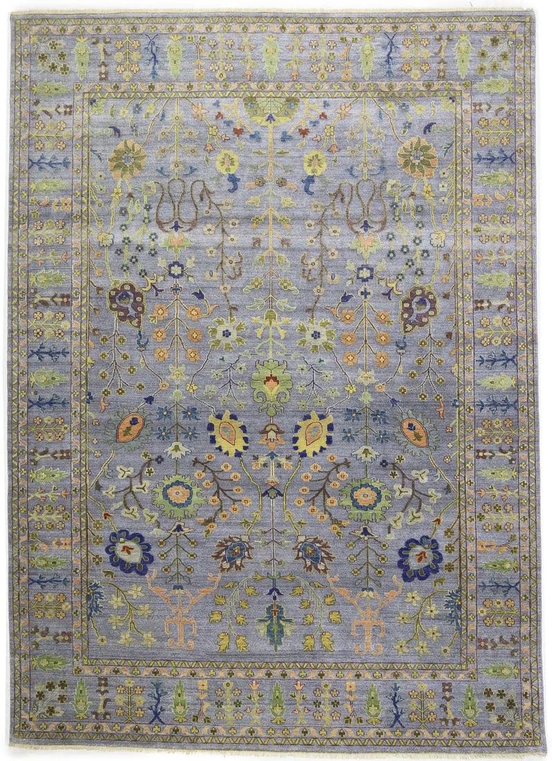 10X14 Ft Handmade Silver Chobi Oriental Rug Oversized Tree Of Life Floral Carpet Hand-Knotted: 10X14 Ft Handmade Silver Chobi Oriental Rug Oversized Tree Of Life Floral Carpet Hand-Knotted The 10X14 Ft Handmade Silver Chobi Oriental Rug boasts an impressive Tree of Life floral design, woven in 