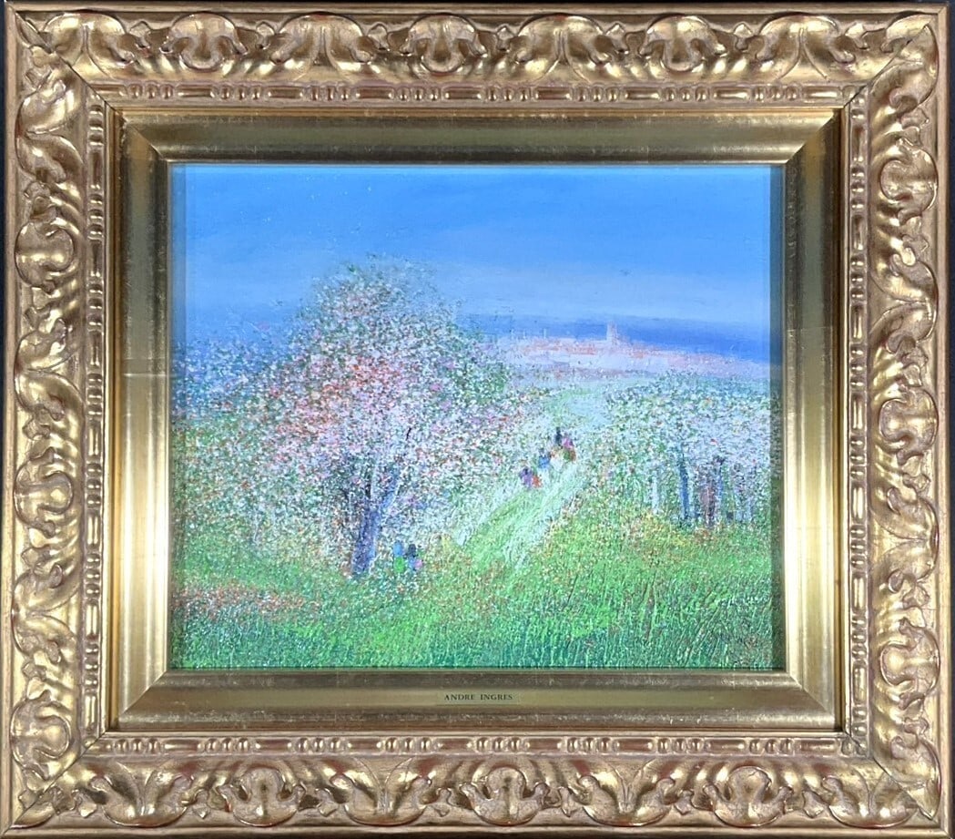 French Impressionist Style Oil Painting Landscape Signed Framed by Andre Ingres (1 of 10)
