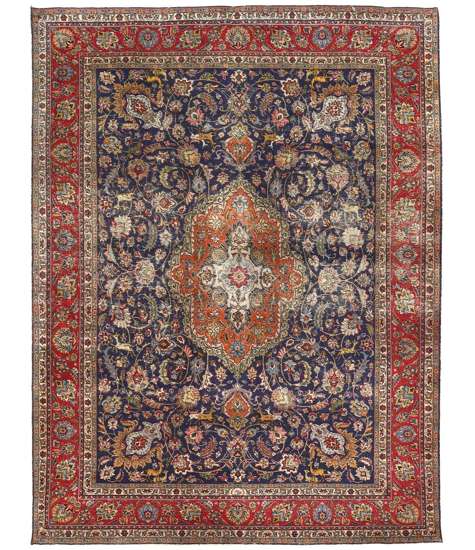 Distressed Vintage Antique Oriental Rug Muted Stone-Washed Carpet 10X13 Ft Hand-Knotted: Distressed Vintage Antique Oriental Rug Muted Stone-Washed Carpet 10X13 Ft Hand-Knotted Distressed to perfection, this vintage antique Oriental rug boasts a unique stone-washed look and feel. Its hand