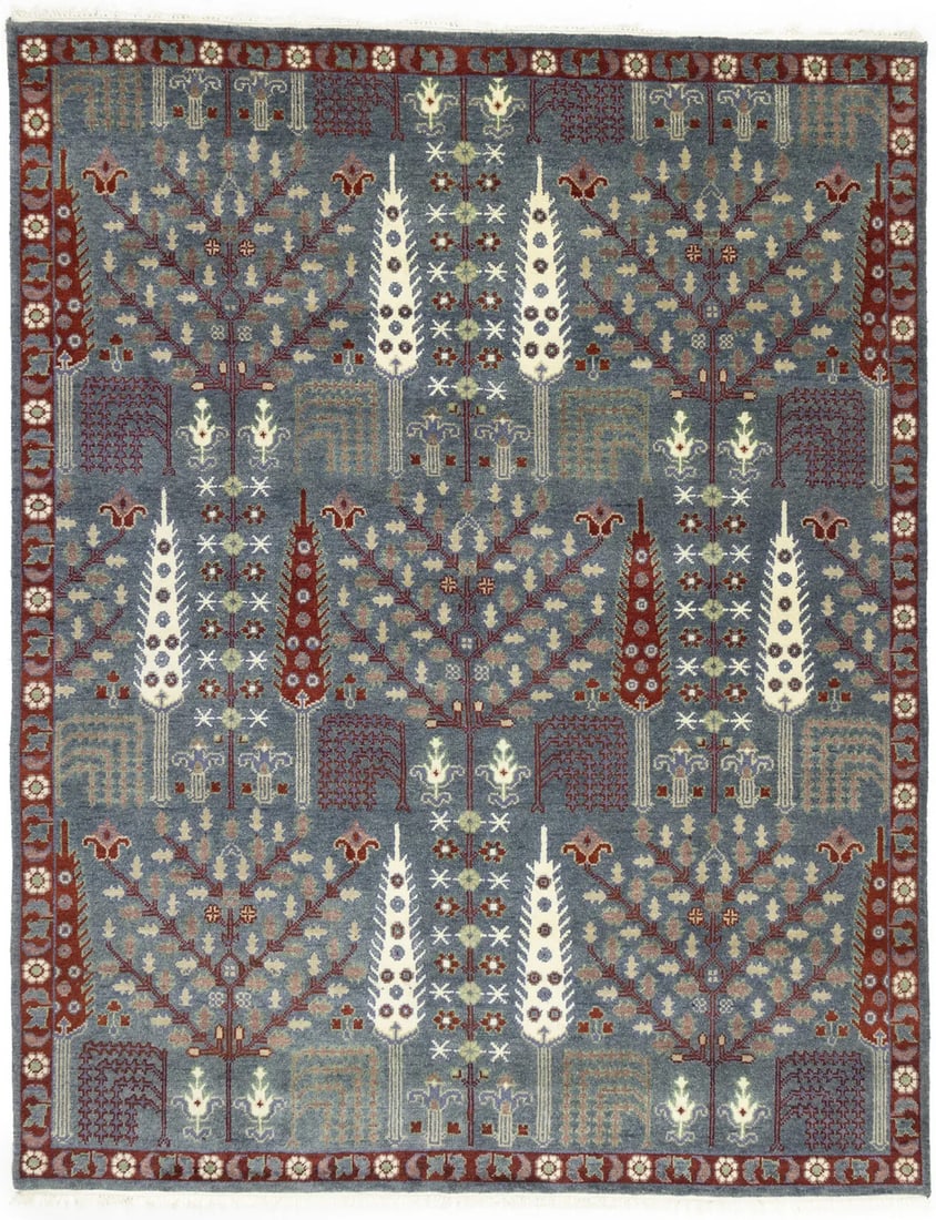 Handmade Chobi Oriental Rug Floral Tree Of Life Carpet Farmhouse Decor 8X10 Ft Hand-Knotted: Handmade Chobi Oriental Rug Floral Tree Of Life Carpet Farmhouse Decor 8X10 Ft Hand-Knotted Hand-knotted with precision, this stunning 8x10 ft Chobi Oriental Rug features an intricate floral tree of l