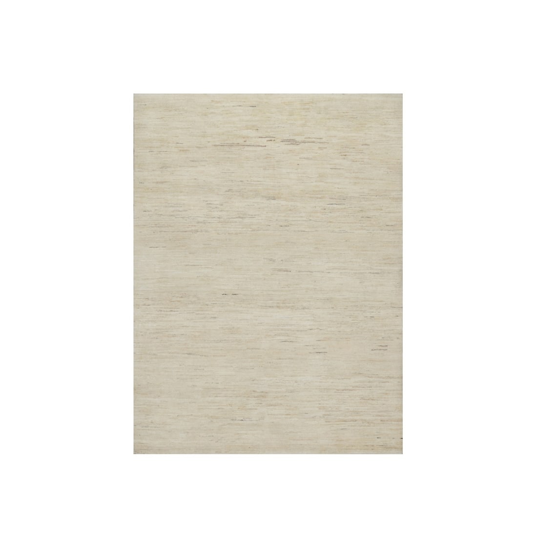4'9"x6'4" White Modern Plain Design Pure Wool Hand Knotted Oriental Rug: 4'9"x6'4" White Modern Plain Design Pure Wool Hand Knotted Oriental Rug The 4'9"x6'4" White Modern Plain Design Pure Wool Hand Knotted Oriental Rug boasts a striking rectangular field with an ivory co