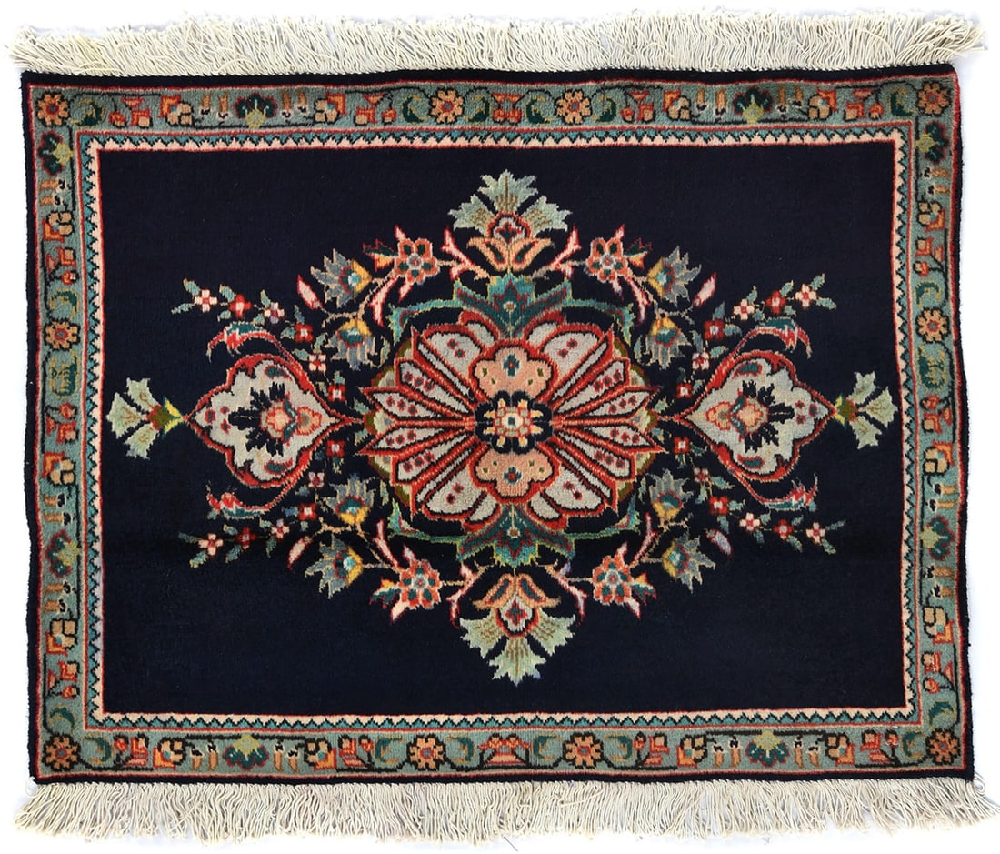 2X3 Small Classic Floral Oriental Rug Entryway Bedroom Bathroom Decor Carpet Hand-Knotted: 2X3 Small Classic Floral Oriental Rug Entryway Bedroom Bathroom Decor Carpet Hand-Knotted Dark Purple-navy Gray Cream Teal Blue Green Brown hand-knotted wool rug with a vintage floral pattern, featuri
