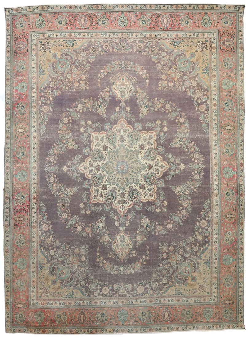 10X13 Ft Semi-Antique Distressed Vintage Oriental Rug Floral Design Decor Carpet Hand-Knotted (1 of 13)