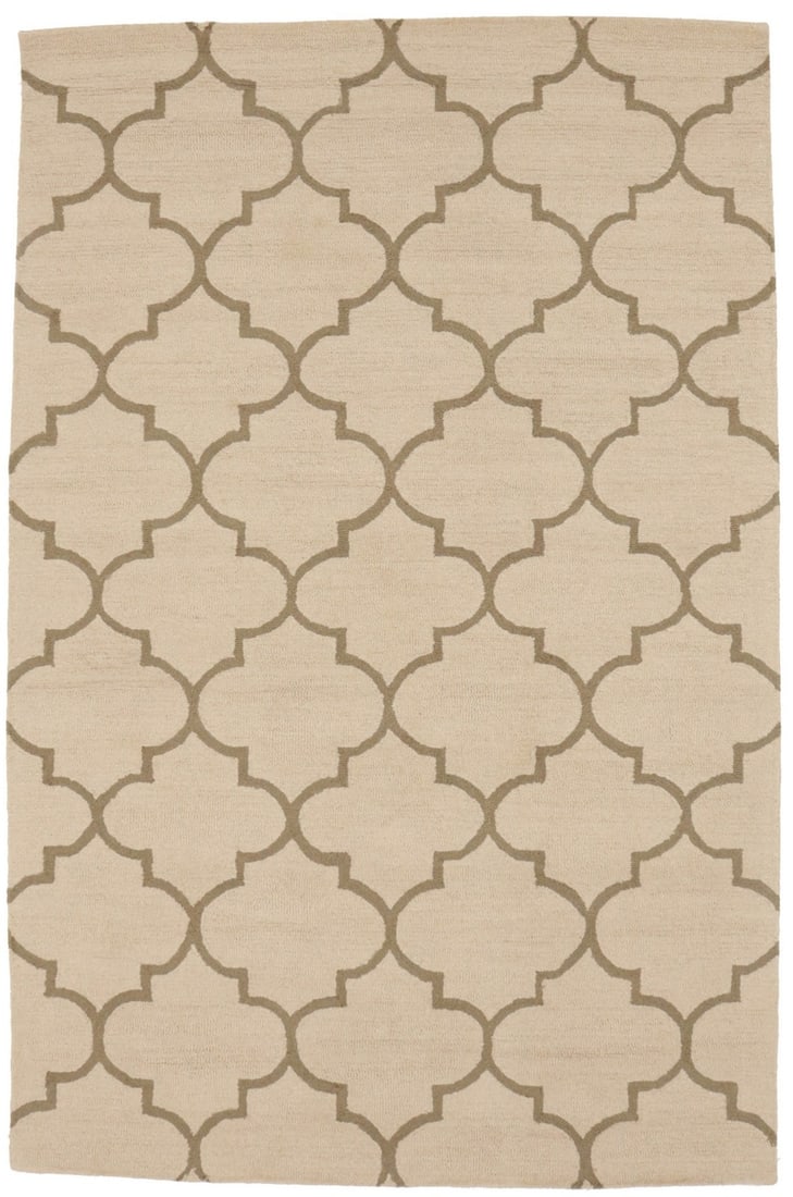 5X8 Hand-Tufted Trellis Rug Contemporary Style Modern Bedroom Decor Carpet Hand-Knotted: 5X8 Hand-Tufted Trellis Rug Contemporary Style Modern Bedroom Decor Carpet Hand-Knotted 5'0 X 8'0 Hand-Tufted Trellis Rug in Cream Pastel Brown, featuring a modern design with high pile height and thi