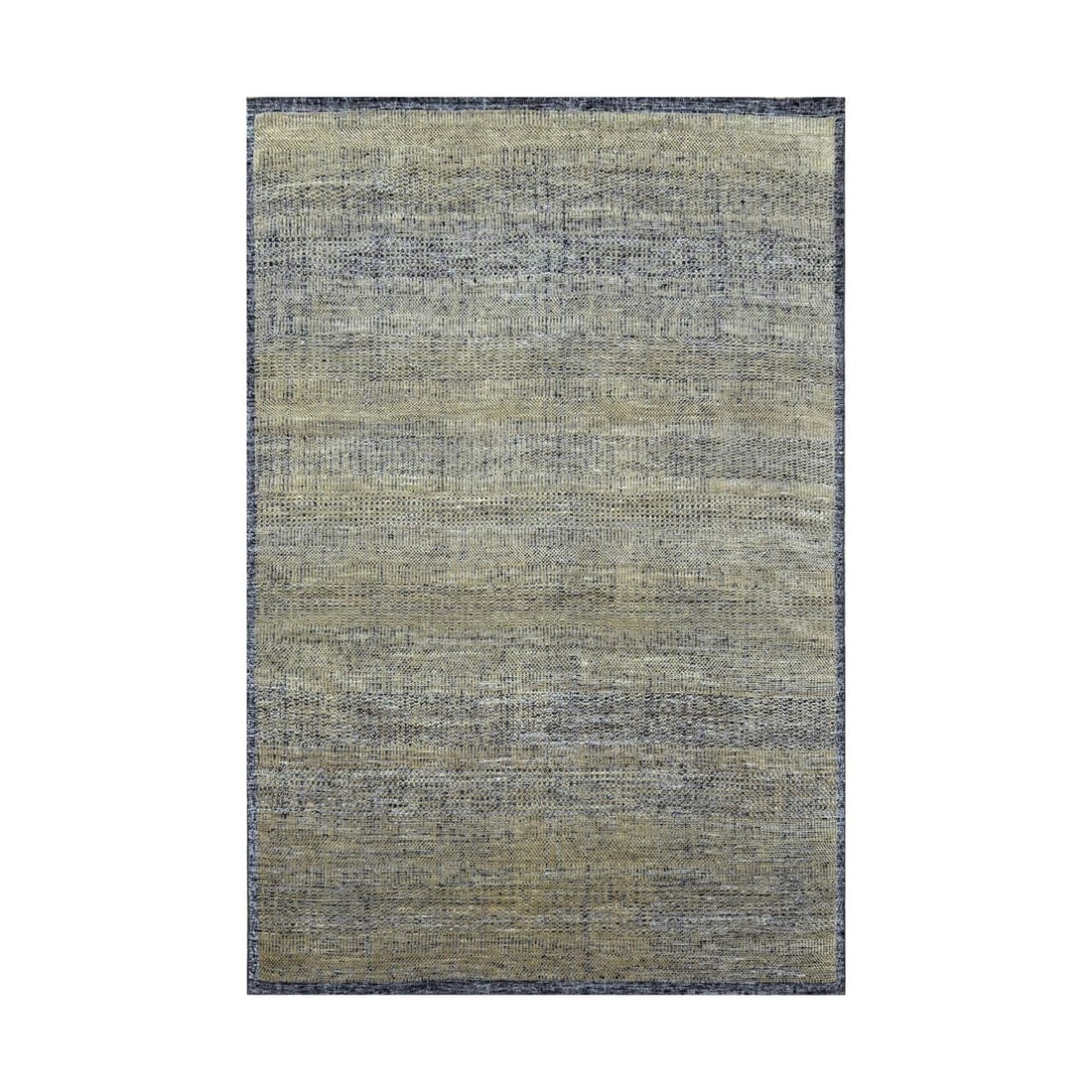 6'x9'3" Brown & Black Oxidized Grass Design Hand Knotted Pure Wool Rug: 6'x9'3" Brown & Black Oxidized Grass Design Hand Knotted Pure Wool Rug This stunning 6'0" x 9'3" hand-knotted pure wool rug boasts an intricate brown and black oxidized grass design, adding a touch of