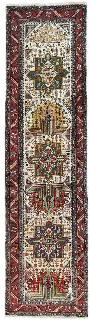 3'0 X 12'3 Handmade Oriental Runner Rug Traditional Design Carpet 3X12 Ft Hand-Knotted: 3'0 X 12'3 Handmade Oriental Runner Rug Traditional Design Carpet 3X12 Ft Hand-Knotted Hand-knotted with traditional design, this 3'0 x 12'3 Oriental runner rug boasts a vintage geometric pattern in a
