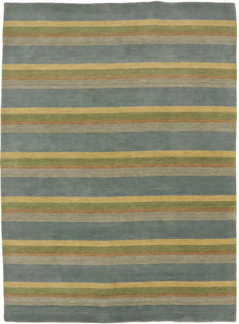 Multicolored 6X8 Gabbeh Oriental Rug Striped Tribal Carpet Kids' Room Decor Hand-Knotted: Multicolored 6X8 Gabbeh Oriental Rug Striped Tribal Carpet Kids' Room Decor Hand-Knotted Multicolored, hand-loomed wool rug with a striking striped tribal pattern. Measuring 5'9" x 8', this vibrant ar