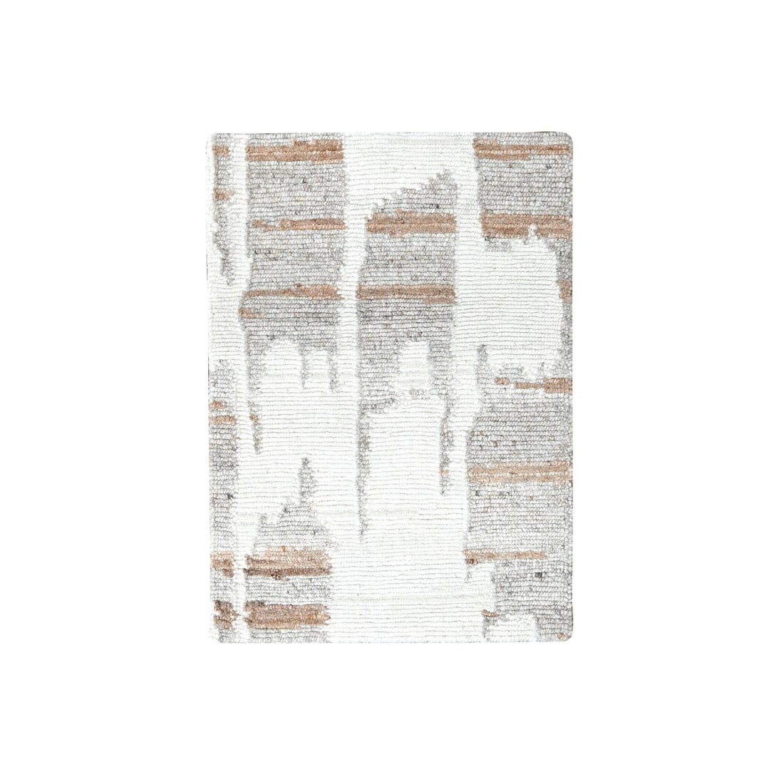 2'1"x3' Ivory Minimalist Swedish Design Flat Weave Hand Knotted Wool Rug: 2'1"x3' Ivory Minimalist Swedish Design Flat Weave Hand Knotted Wool Rug This hand-knotted wool rug boasts a sleek, minimalist design with an ivory color palette. Made from natural cotton and wool, it