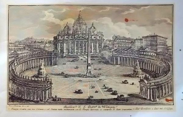 Copperplate print of large Vatican st Peter's basilica art intaglio 2002 (1 of 1)