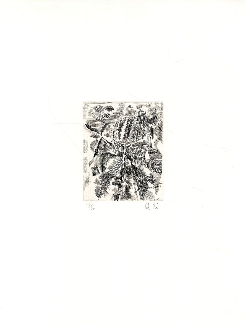 Ei Q Work 91 Copperplate Etching Print SCALE V Limited Ed Signed (1 of 4)