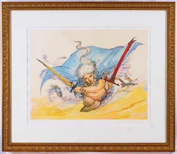 Twin Sword Giclee Signed Framed ED Limited by Yoshitaka Amano: Twin Sword Giclee Signed Framed ED Limited by Yoshitaka Amano Item Specifics: Artist: Yoshitaka Amano Unit Of Sale: Single Piece Signed By: Yoshitaka Amano Size: Medium Region Of Origin: Japan Framing