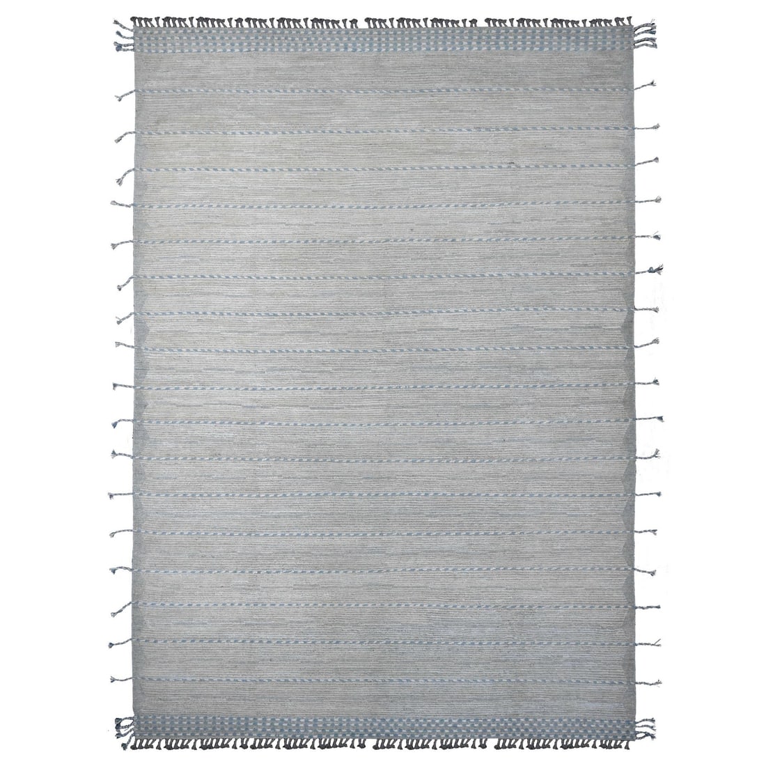 10'2"x14'7" Gray Moroccan Weave Minimalist Design Hand Knotted Wool Rug: 10'2"x14'7" Gray Moroccan Weave Minimalist Design Hand Knotted Wool Rug The Moroccan Weave Minimalist Design Hand Knotted Wool Rug boasts a stunning gray color and intricate hand-knotted wool design, 
