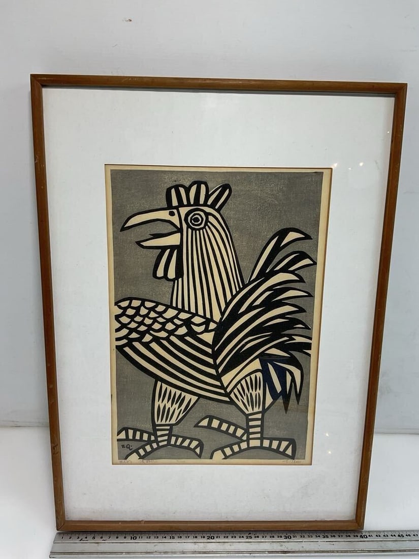 Takeji Asano Rooster Woodblock Pencil Signed ED 5/ 50 Framed Authentic: Takeji Asano Rooster Woodblock Pencil Signed ED 5/ 50 Framed Authentic Item Specifics: Primary Material: Paper Color: Multi-Color Original/Reproduction: Vintage Original Materials Sourced From: Japan 