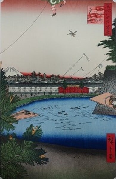 Hiroshige One Hundred Famous Views of Edo Yamashitacho Sakurada Woodblock Print: Hiroshige One Hundred Famous Views of Edo Yamashitacho Sakurada Woodblock Print Item Specifics: Artist: Utagawa Hiroshige I Subject: Ukiyo-e Landscape Material: Paper Style: Japanese Size: 340 x 220 c