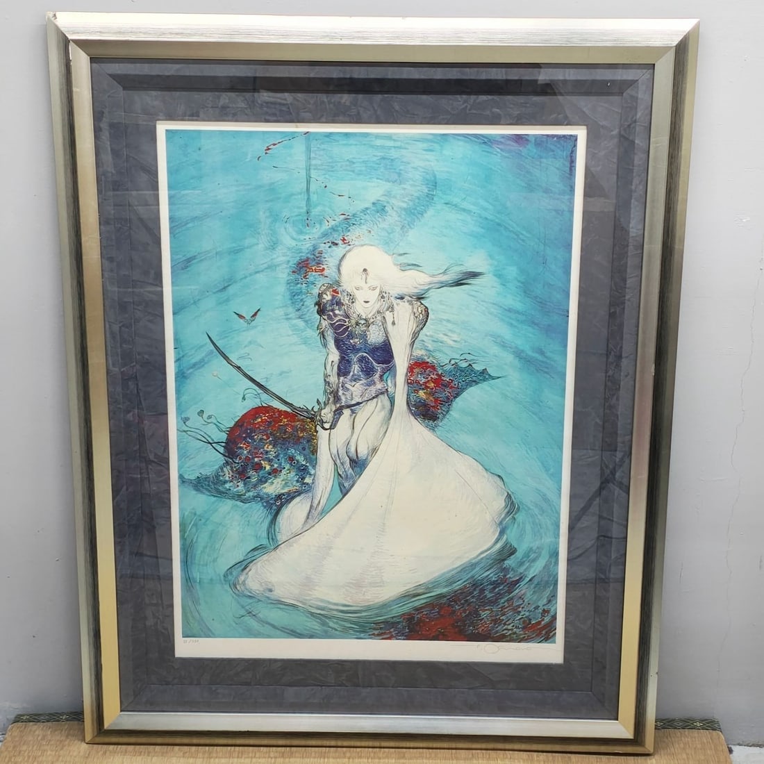 Warrior Albino Art Print Signed Framed ED 33/ 350 Yoshitaka Amano Collectible (1 of 16)