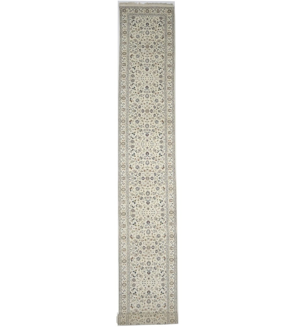 2'9X20'6 Oversized Wool Silk Quality Runner Rug All-Over Floral 3X21 Ft Hand-Knotted (1 of 18)