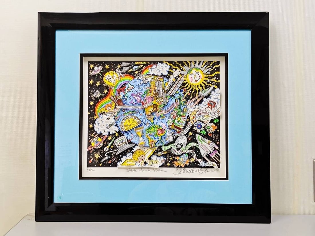 CHARLES FAZZINO Salute to the Future 3D art Signed Limited: CHARLES FAZZINO Salute to the Future 3D art Signed Limited Item Specifics: Artist: Charles Fazzino Unit Of Sale: Single Piece Size: Medium Signed: Yes Material: Paper Framing: Framed Type: Painting Or