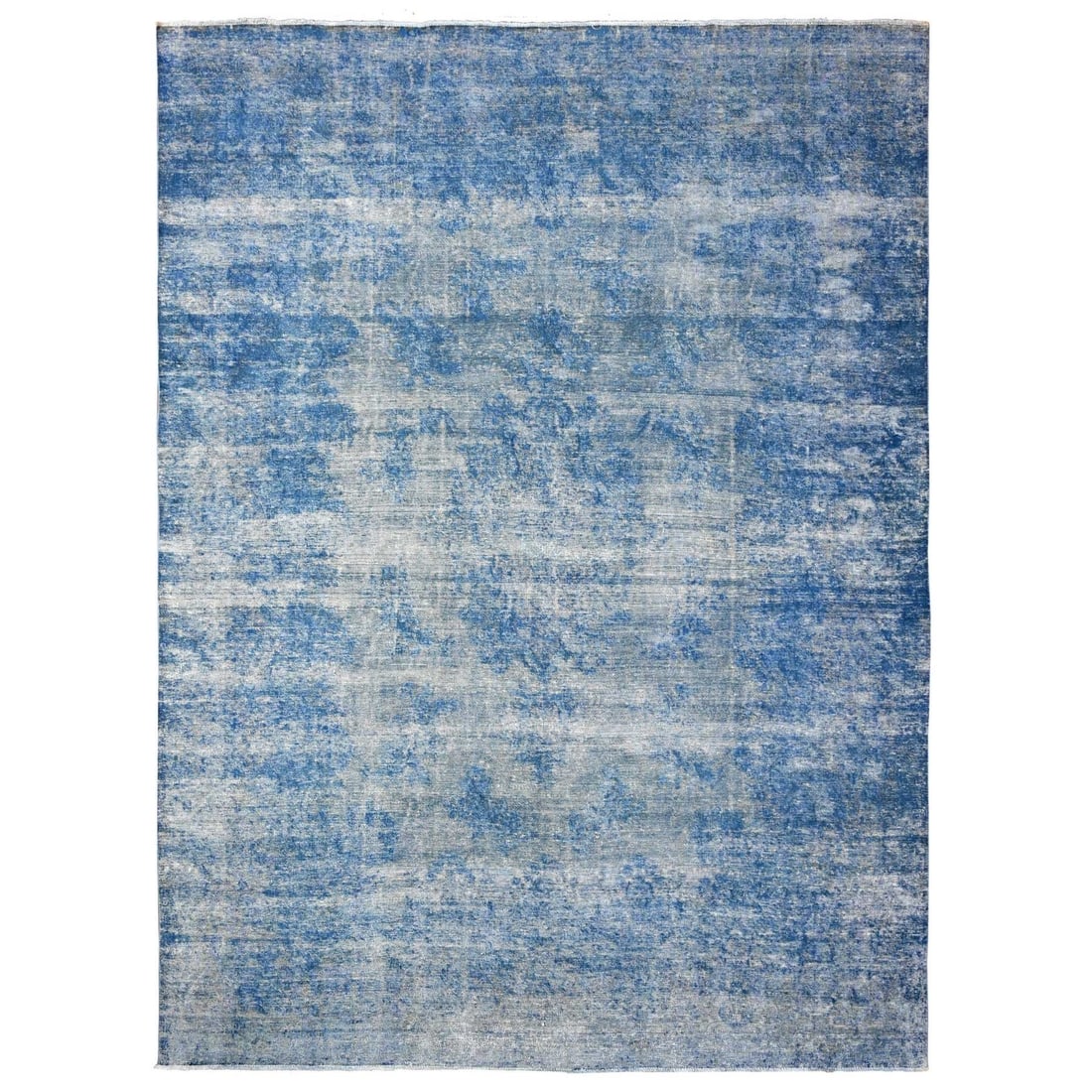 9'5"X12'10" Lapis Blue Cleaned Vintage Zoroastrian Karman Oriental Rug: 9'5"X12'10" Lapis Blue Cleaned Vintage Zoroastrian Karman Oriental Rug 9'5" X 12'10" Lapis Blue Cleaned Vintage Zoroastrian Karman Oriental Rug - A stunning example of Turkish craftsmanship, this hand