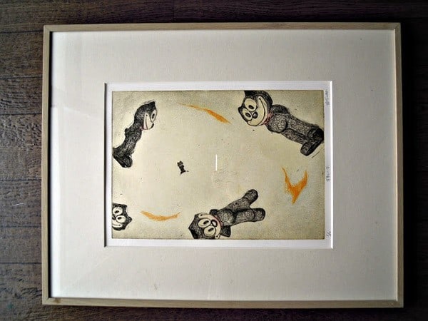 Etsuko Matsuyama Copperplate Etching Signed Print 1 10 Wood Movement F Framed (1 of 1)