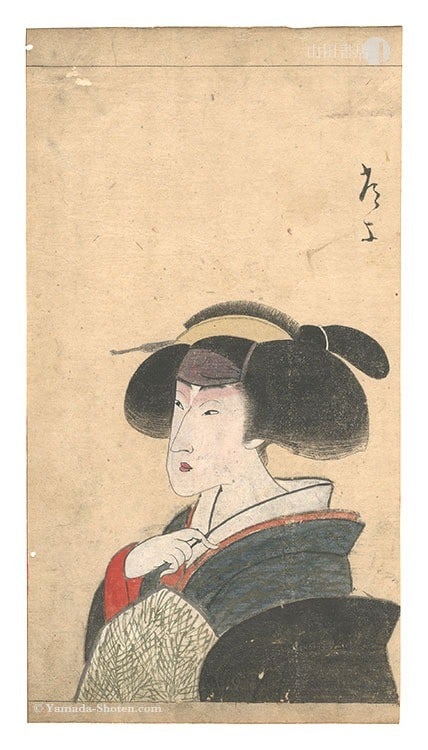 Japanese Ukiyo e Art by Hand Painted in Antique Nikuhitsu Kamigata: Japanese Ukiyo e Art by Hand Painted in Antique Nikuhitsu Kamigata Item Specifics: Artist: Unknown Subject: Kamigata-e / Genre Painting Material: Paper Style: Japanese Size: 26.1 x 14.2 cm Product Dis