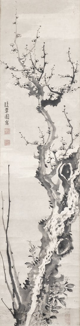 Japanese Hanging Scroll Tomura Gosoen Ink Plum Blossoms Painting: Japanese Hanging Scroll Tomura Gosoen Ink Plum Blossoms Painting Item Specifics: Artist: Tomura Gosoen Subject: Plum Blossoms Material: Ink on Silk or Paper Style: Japanese Year Of Production: 1768 Pr