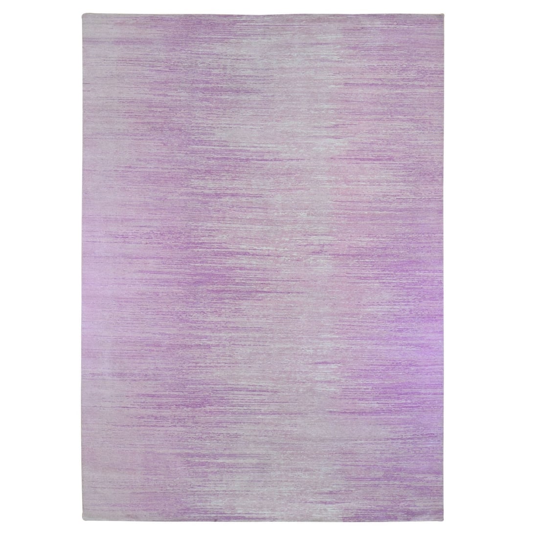 10'x14'2" Wool Only Ombre Design Pink with Touches of Ivory Rug: 10'x14'2" Wool Only Ombre Design Pink with Touches of Ivory Rug This stunning wool rug boasts an ombre design in soft pink hues, gradating to touches of ivory for a subtle elegance. Hand-knotted with 