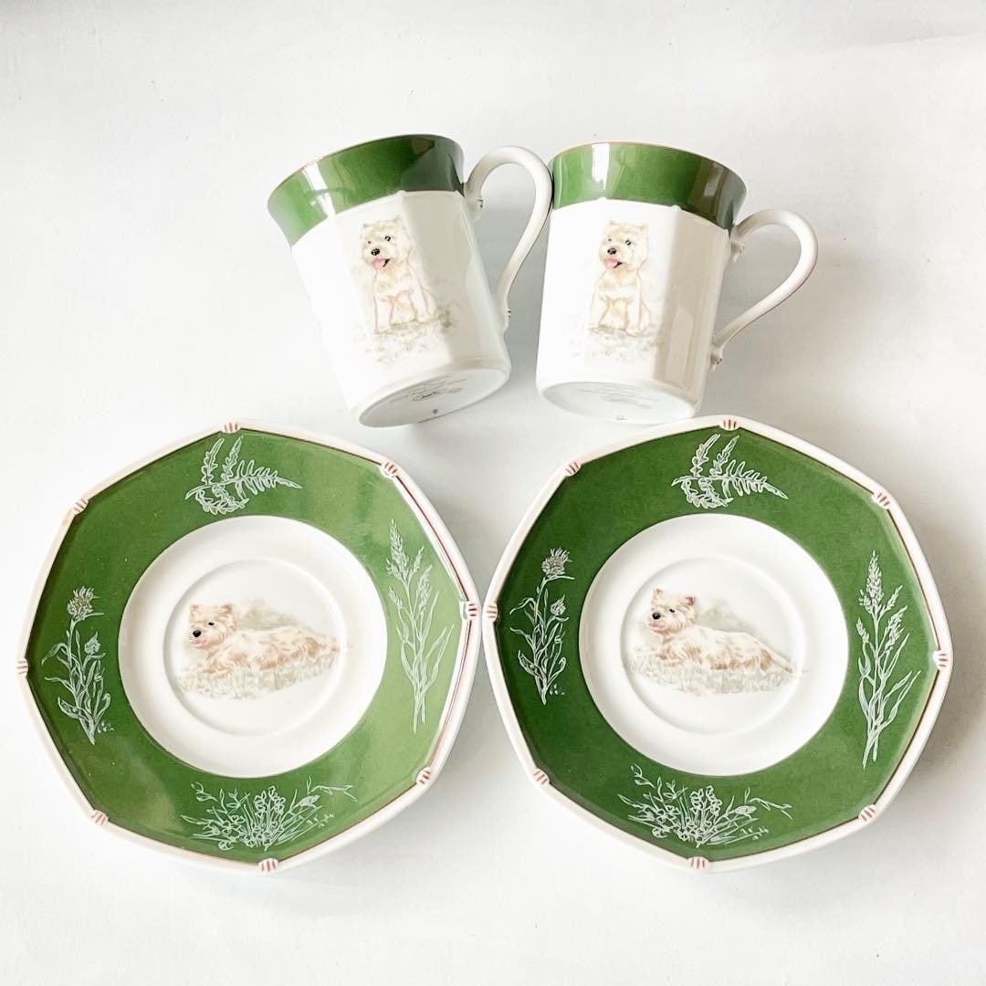 HERMES Chiens courants & Chiens d'arret Cup Saucer Pair Set Green Collectible: HERMES Chiens courants & Chiens d'arret Cup Saucer Pair Set Green Collectible Item Specifics: Brand: HERMES Pattern: NA Type: Cup & Saucer Color: multicolor Country: Japan Original/Reproduction: Origi