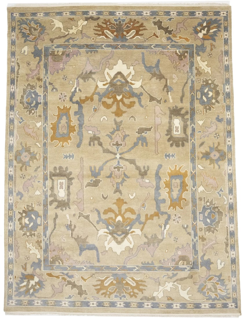 9X12 Handmade Floral Colorfast Oushak Chobi Oriental Area Rug Decor Carpet Hand-Knotted: 9X12 Handmade Floral Colorfast Oushak Chobi Oriental Area Rug Decor Carpet Hand-Knotted Made from wool and cotton, this 9x12 hand-knotted Oushak Chobi Oriental area rug boasts a beautiful floral patte