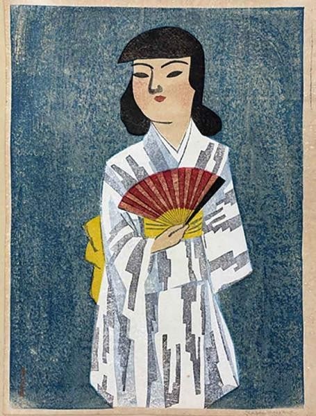 Senpan Maekawa Original Woodblock Print Scarlet Fan Signed 1952 Showa 27: Senpan Maekawa Original Woodblock Print Scarlet Fan Signed 1952 Showa 27 Item Specifics: Artist: Senpan Maekawa Subject: Japanese print Material: Paper Style: Japanese Size: 47 x 35 cm Product Disclai
