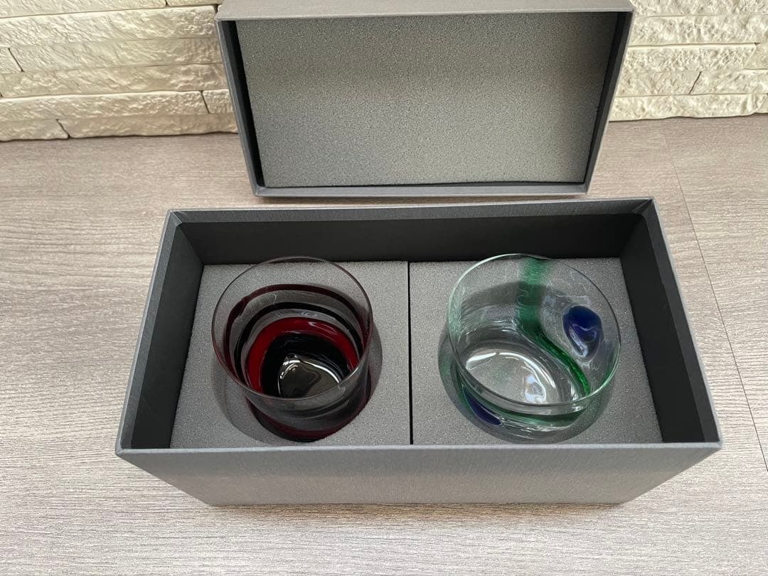 Carlo Moretti Murano Glass Tumblers Set of 2 Hand Blown Art Glass (1 of 4)