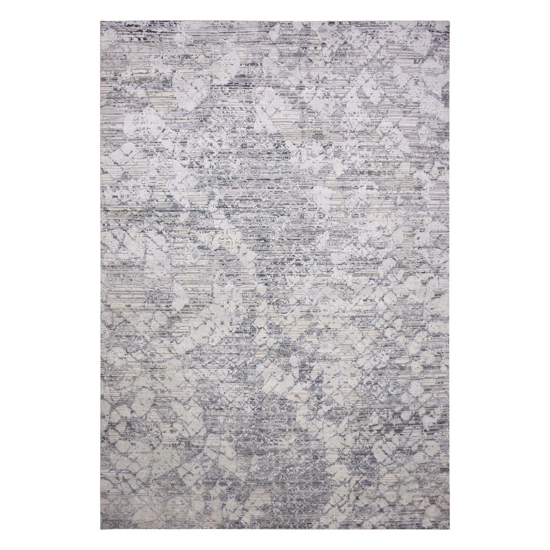 11'9"x15'3" Pure Silk and Textured Wool Hand Knotted Modern Design Rug (1 of 11)