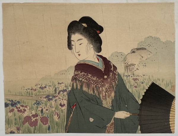Suzuki Kason Woodblock Print Iris Kuchi e Bungei Kurabu 1907 Antique: Suzuki Kason Woodblock Print Iris Kuchi e Bungei Kurabu 1907 Antique Item Specifics: Artist: Suzuki Kason Subject: Iris Floral Nature Material: Japanese Washi Paper Style: Japanese Size: 22.5 x 29 cm 