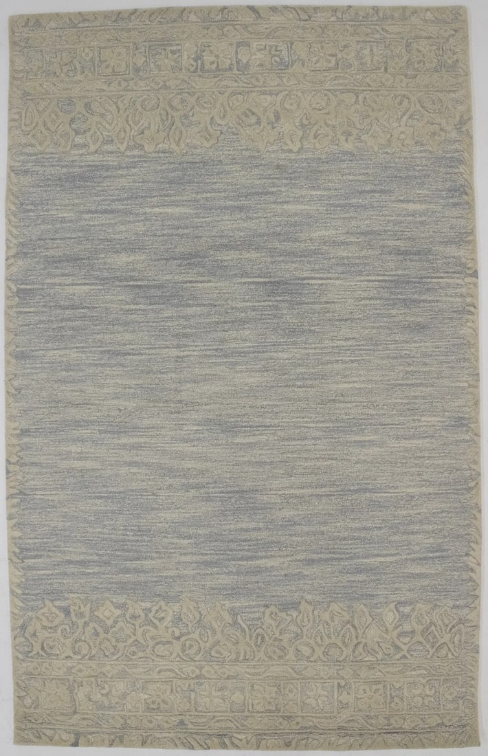 Rare Gray & Beige 5X8 Modern Design Hand-Tufted Oriental Rug Decor Carpet Hand-Knotted: Rare Gray & Beige 5X8 Modern Design Hand-Tufted Oriental Rug Decor Carpet Hand-Knotted Hand-tufted with wool and cotton, this modern design rug boasts a striking striped pattern in gray and beige hues