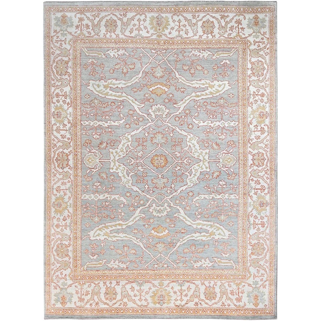 10'1"x13'8" Gray Extra Soft Wool Denser Weave Oushak Oriental Rug (1 of 12)