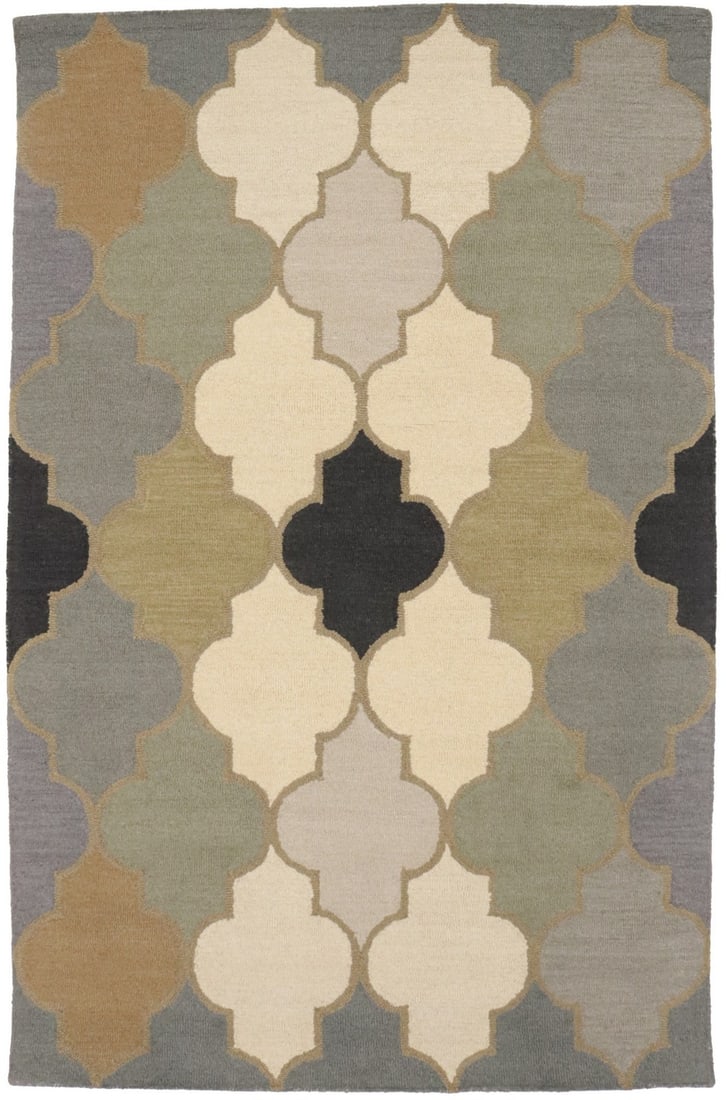 Hand-Tufted Multicolored Rug Modern Contemporary Living Room Carpet 5X8 Ft Hand-Knotted (1 of 13)