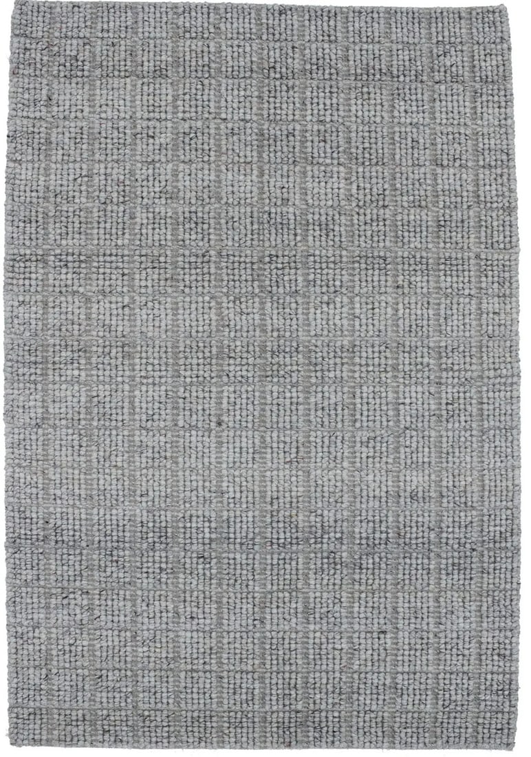 Handmade Modern Oriental Rug Contemporary Style Carpet Home Decor 4'6X6'8 Hand-Knotted: Handmade Modern Oriental Rug Contemporary Style Carpet Home Decor 4'6X6'8 Hand-Knotted Hand-knotted in wool and cotton, this modern oriental rug boasts a stunning gray cream color with a solid pattern